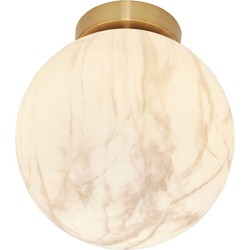 Plafonniere Carrara - Goud/Wit - Ø22cm