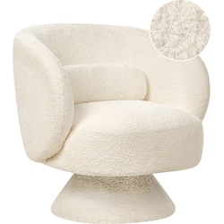 Beliani LIEKSA - Fauteuil-Wit-Bouclé