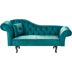 LATTES II - Chaise longue - Smaragdgroen - Linkerzijde - Fluweel