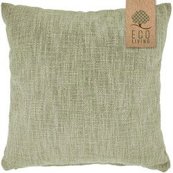 Unique Living - Liza ECO kussen - 45x45cm - theegroen