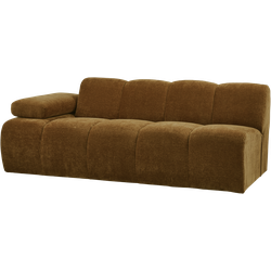WOOOD Mojo 2-Zits Bank Met Arm Links - Ribstof - Geel - 74x200x97