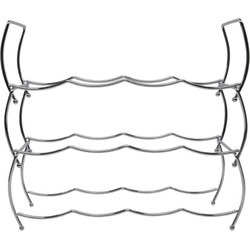 Svenska Living Wijnrek - 12 flessen - chrome - metaal - 43 x 42 x 15 cm - Wijnrekken