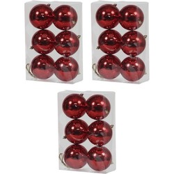 18x Kunststof kerstballen glanzend rood 10 cm kerstboom versiering/decoratie - Kerstbal