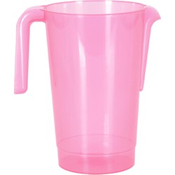 Schenkkan/waterkan - roze - 1500 ML - kunststof - 20 x 18 x 20,5 cm - Schenkkannen