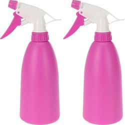 2x Waterspray plantensproeier roze 480 ml - Plantenspuiten