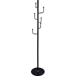 Furnilux Kapstok - Staand - Metaal/Zwart - Marmeren Voet - 37x176 cm