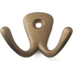 Kapstokhaken - dubbele haak - brons - 4,2 x 5,0 cm - Kapstokhaken