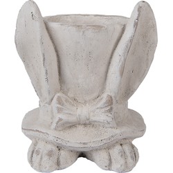 Clayre & Eef Bloempot Konijn 17x16x19 cm Beige Steen
