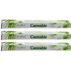 3x Stamford wierookstokjes cannabis/marihuana/wiet geur - Wierookstokjes