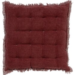 Dutch Decor BURTO - Stoelkussen 40x40 cm - gewassen katoen - Merlot - rood - Dutch Decor