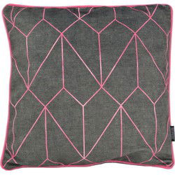 Sierkussen Velvet Graphic Pink | 45 x 45 cm | Velvet/Polyester
