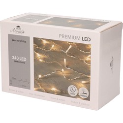 Kerstverlichting warm wit 240 leds met dimmer en timer functie 2400 cm - Kerstverlichting kerstboom