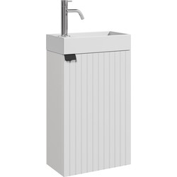 Badplaats Toiletmeubel Bosco 40 x 22 cm - Mat Wit - Fonteinmeubel met Wastafel