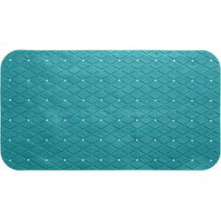5Five Badmat - turquoise blauw - anti-slip - 70 x 35 cm - Badmatjes