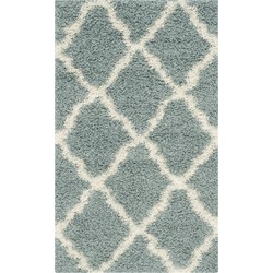 Safavieh Shaggy Indoor Woven Area Rug, Dallas Shag Collection, SGD257, in Light Blue & Ivory, 91 X 152 cm