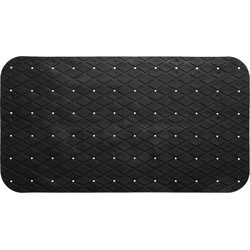 5Five Badkamer/douche/bad - anti slip mat - rubber - voor op de vloer - zwart - 70 x 35 cm - Badmatjes