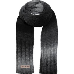 Knit Factory Mace Gebreide Sjaal Dames & Heren - Antraciet/Licht Grijs - 200x50 cm