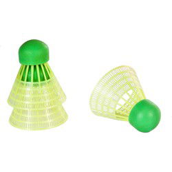 SportX Speed Badminton Shuttles in Koker 3 Stuks Neon Geel/Groen