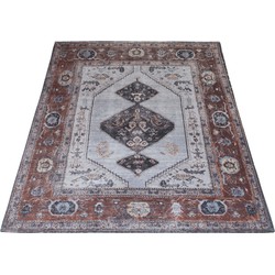 Vloerkleed Karaca Antraciet/Brown 09 - 200 x 290 cm