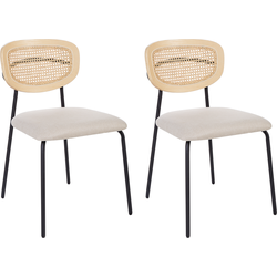 MAYETTA - Eetkamerstoel set van 2 - Lichtbeige - Polyester