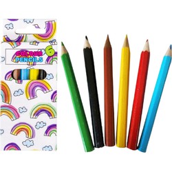 Decopatent® Uitdeelcadeaus 24 STUKS 6-Delige Regenboog Kleurpotloodjes - Traktatie Uitdeelcadeautjes voor kinderen - Klein Speelgoed