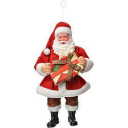 Clayre & Eef Kersthanger Kerstman Rood Textiel