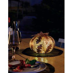 Batterij lamp Gold pompoen, Goud, 24x Flame LED - Luxform Lighting