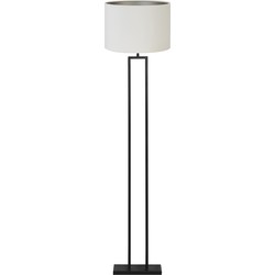 Vloerlamp Shiva/Velours - Zwart/Off white - Ø40x170cm