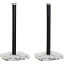 2x stuks kunststof keukenrolhouders marmerlook H33 cm - Keukenrolhouders