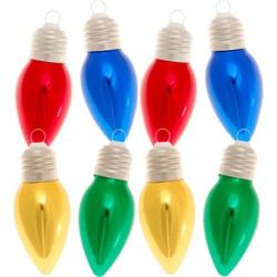 8x stuks luxe glazen feestlampjes kerstballen gekleurd 9 cm - Kerstbal