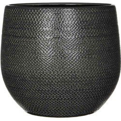Mica Decorations gabriel ronde bloempot grijs maat in cm: 25 x 29