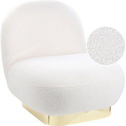 Beliani LOVIISA - Fauteuil-Wit-Bouclé