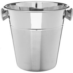 Secret de Gourmet Champagnekoeler/ijsemmer - zilver - 3 liter - metaal - IJsemmers