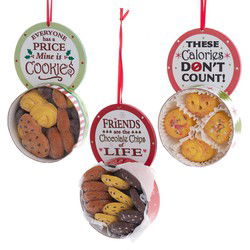 4.25 inch Cookie Box W/Sayings Orn 3/A 10,922x6,096x2,54 cm kerstornament