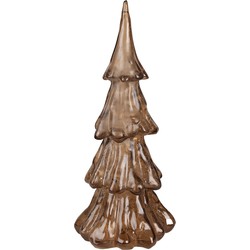 Clayre & Eef Kerstdecoratie met LED-verlichting Kerstboom Ø 14x33 cm Goudkleurig Bruin Kunststof