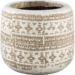 PTMD Vice Ronde Bloempot - 31 x 31 x 28 cm - Keramiek - Creme