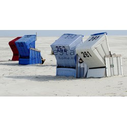 ESTAhome fotobehang strandstoel blauw en beige - 372 x 270 cm - 156518