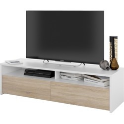 TV-meubel met 2 openslaande deuren en 2 opbergvakken Kioto - L130 cm