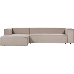 VERNON - Hoekbank 3-zits - Taupe - Rechtszijdig - Polyester