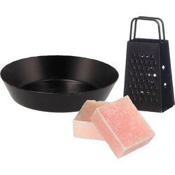 Amberblokjes/geurblokjes cadeauset - roos geur - inclusief schaaltje en mini rasp - Amberblokjes