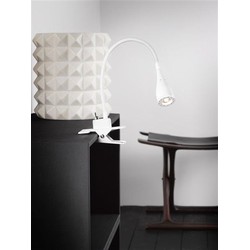 Bureaulamp klem LED wit of zwart flexibel 300mm