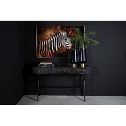 PTMD Melani 'Zebra'' Kunst Wanddecoratie - 120x3x80 cm  - Glas - Zwart