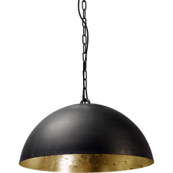 Hanglamp zwart sfeer koepel van 30cm tot 100cm  diameter E27 bladgoud binnen