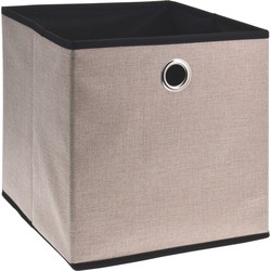 Storage Solutions Opbergmand/kastmand - karton/kunststof - 28 liter - beige - 30 x 30 x 30 cm - Opbergmanden