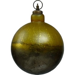 PTMD Mustard Kerstbal - H25 x Ø25 cm - Glas - Geel