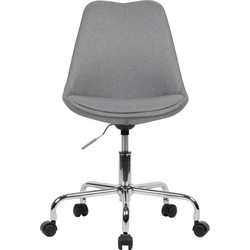 Pippa Design bureaustoel stof draaistoel op wieltjes- lichtgrijs
