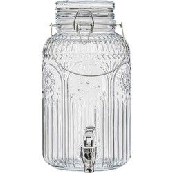 5Five Drank/water/sap dispenser Marbella - 3.8 Liter - deco glas - Drankdispensers