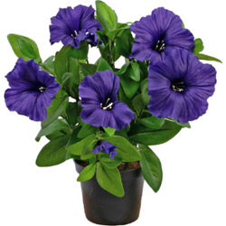 Hoyz Greenery - Kunstbloem Petunia plant 25 cm paars