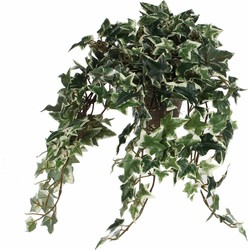 Hedera klimop kunstplant groen in grijze sierpot L45 x B25 x H25 cm - Kunstplanten