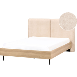 IZERNORE - Bed - Beige - 140 x 200 cm - Bouclé